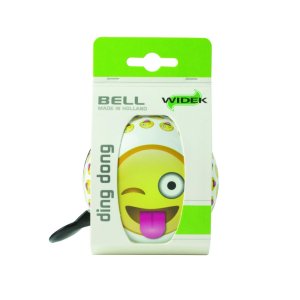 WIDEK Ding-Dong Glocke Emoji Crazy weiß / gelb | Motiv: Emoji | Durchmesser: 80 mm