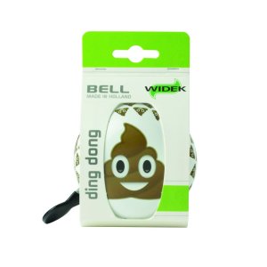 WIDEK Ding-Dong Glocke Poo  weiß / braun | Motiv: Emoji | Durchmesser: 80 mm