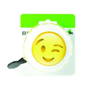 WIDEK Ding-Dong Glocke Winking Face weiß / gelb | Motiv: Emoji | Durchmesser: 80 mm