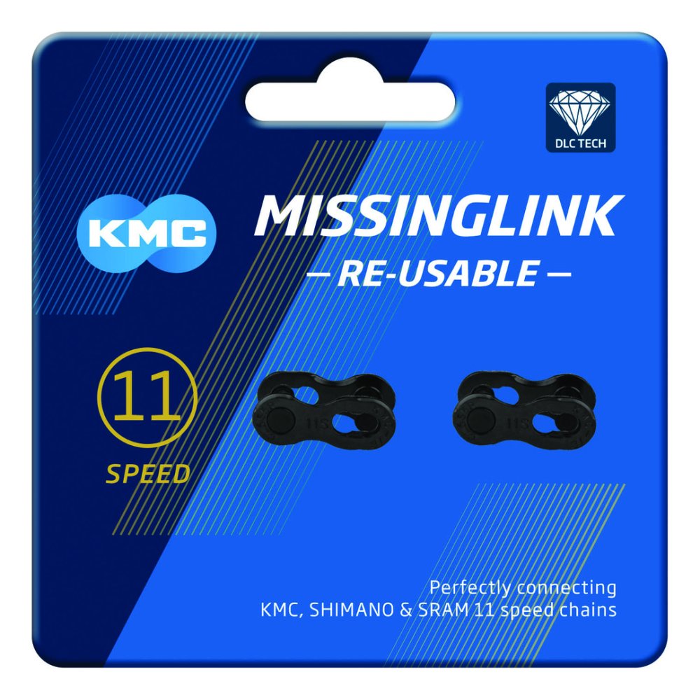 KMC Kettenverschlussglied MissingLink DLC Kompatibilität: 11-fach | SB-Verpackung | schwarz