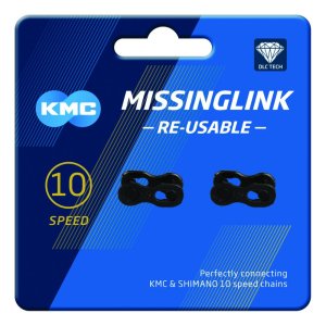 KMC Kettenverschlussglied MissingLink DLC Kompatibilität: 10-fach | SB-Verpackung | schwarz