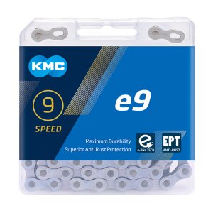 KMC E-Bike Kette e9 EPT Kompatibilität: 9-fach | SB-Verpackung | silber | 136 Glieder