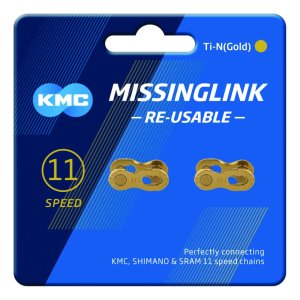 KMC Kettenverschlussglied MissingLink Ti-N Kompatibilität: 11-fach | SB-Verpackung | gold