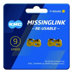 KMC Kettenverschlussglied MissingLink Ti-N Kompatibilität: 9-fach | SB-Verpackung | gold