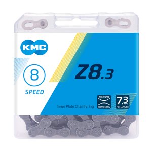 KMC Fahrrad Kette Z8.3 Kompatibilität: 6/7/8-fach | SB-Verpackung | silber / grau | 114 Glieder