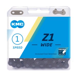 KMC Fahrrad Kette Z1 Wide Kompatibilität: Nabenschaltung | SB-Verpackung | braun | 112 Glieder
