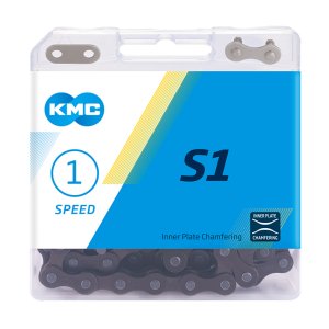 KMC Fahrrad Kette S1 Wide Kompatibilität: Nabenschaltung | SB-Verpackung | braun | 112 Glieder