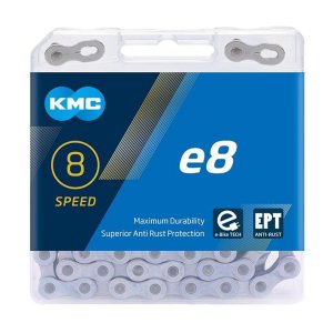 KMC E-Bike Kette e8 EPT Kompatibilität: 8-fach | SB-Verpackung | silber | 122 Glieder