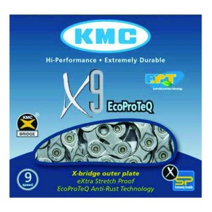 KMC Fahrrad Kette X-9-EPT Kompatibilität: 9-fach | SB-Verpackung | 116 Glieder