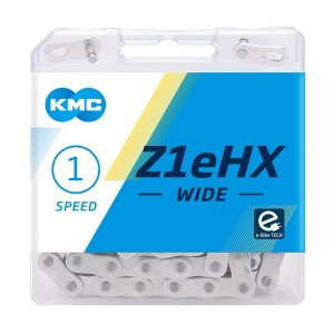 KMC E-Bike Kette Z1eHX Wide Kompatibilität: Nabenschaltung | SB-Verpackung | silber | 112 Glieder