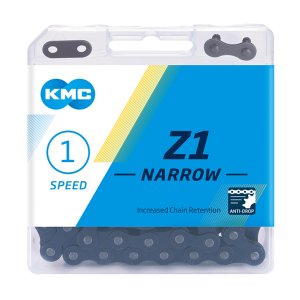KMC Fahrrad Kette Z1 Narrow Kompatibilität: Nabenschaltung | SB-Verpackung | braun | 112 Glieder | Breite: 1/2 x 3/32 Zoll