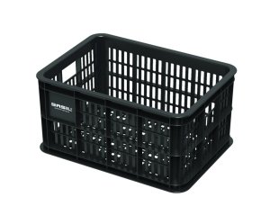 BASIL Kunststoff-Fahrradkasten Crate schwarz | Für MIK-Adapterplatte: Art.-Nr. 32387 | Größe: S