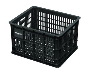 BASIL Kunststoff-Fahrradkasten Crate schwarz | Für MIK-Adapterplatte: Art.-Nr. 32387 | Größe: M