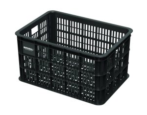 BASIL Kunststoff-Fahrradkasten Crate schwarz | Für MIK-Adapterplatte: Art.-Nr. 32387 | Größe: L