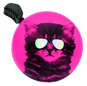 ELECTRA Glocke Domed Ringer Bell Coolcat pink / schwarz | Motiv: Katze