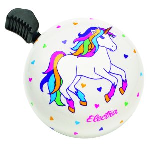 ELECTRA Glocke Domed Ringer Bell Unicorn weiß / bunt | Motiv: Einhorn