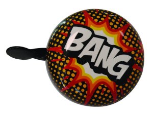 MATRIX Ding-Dong Glocke  BANG  schwarz / bunt | Motiv: Spruch | Durchmesser: 80 mm