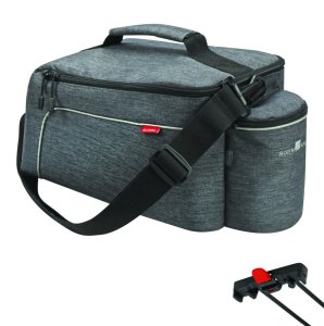 RIXEN & KAUL Gepäckträgertasche Rackpack Light Befestigung: Snapit | grau | Für Gepäckträger (Breite 9 - 16 cm, Durchmesser 8 - 16 mm)