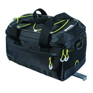 BASIL Gepäckträgertasche Miles Trunkbag MIK Befestigung: MIK-Adapter | schwarz lime | Für MIK-Systemträger