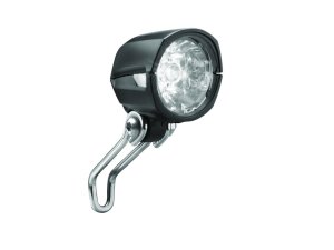 B&M Dynamo-LED-Scheinwerfer Lumotec Dopp N inkl. Halter und Anschlusskabel | schwarz | An-/Ausschalter: Ja