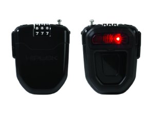 HIPLOK Zahlen-Kabelschloss FLX mit LED Licht schwarz | Länge: 1000 mm | inkl. Befestigungsclip und Batterien LR44