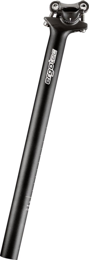 ERGOTEC Patentsattelstütze Alu Skalar schwarz-sandgestrahlt |Länge: 400 mm | Durchmesser: 27,2 mm